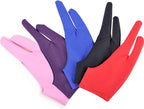5 Pieces Artist Glove for Drawing Tablet, Two-Finger Tablet Drawing Gloves, Digital Artist Gloves for Graphics Pen Drawing Tablet Monitor Painting, Suitable for Right and Left Hand