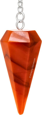 Amazing Gemstone Carnelian Crystal Pendulum for Divination - Certified Dowsing Crystals and Healing Stones for Chakra Balancing and Meditation - Enhance Reiki Spiritual Growth with Healing Crystals