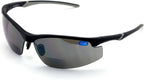 V.W.E. Bifocal High Performance Protective Safety Glasses Light Mirror Tint Bifocal - Reader - Sunglasses Ansi Z87.1 (Matte Black, 3.00)