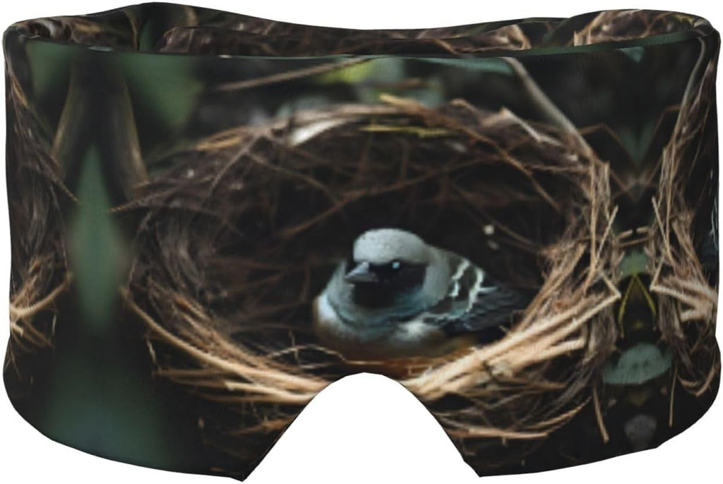 Little Bird nest Printed Sleep Eye and Ear Masks (26.8Ã—4.3 inches) Suitable for Travel, Yoga, Deep Rest Indoor and Outdoor