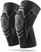 ABAZ Knee Brace, 2 Pack (Pair) – Premium Knee Support Sleeves with Patella Gel Pad & Side Stabilizers – Compression Braces for Joint Pain Relief, Sports Injury Recovery – Ideal for Running, Workout & Daily Use