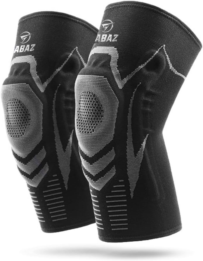 ABAZ Knee Brace, 2 Pack (Pair) – Premium Knee Support Sleeves with Patella Gel Pad & Side Stabilizers – Compression Braces for Joint Pain Relief, Sports Injury Recovery – Ideal for Running, Workout & Daily Use
