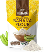 LiveKuna Organic Banana Flour - Gluten Free All Purpose Flour Alternative For Baking & Cooking Recipes - Grain Free Vegan Banana Flour, Rich In Fiber & Vitamins for Keto & Paleo Diets, 32oz Bag