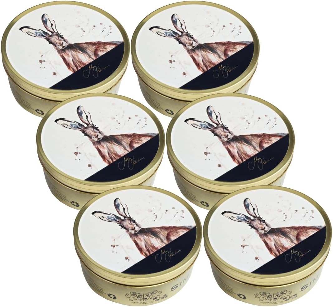 Simpkins - Meg Hawkins - Hare Tin with Mixed Fruit Drops - Travel Sweets 175g - Pack of 6 in Premier Life Store Box