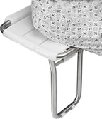 White Shower Seat with Leg, Wall Mount Folding Bathroom Stool Fold Up Changing Shoes Stool Bath Chair for Adults Elderly Disabled, Max 250kg