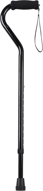 Drive Medical RTL10306 Walking Stick with Foam Grip Offset Handle, Black