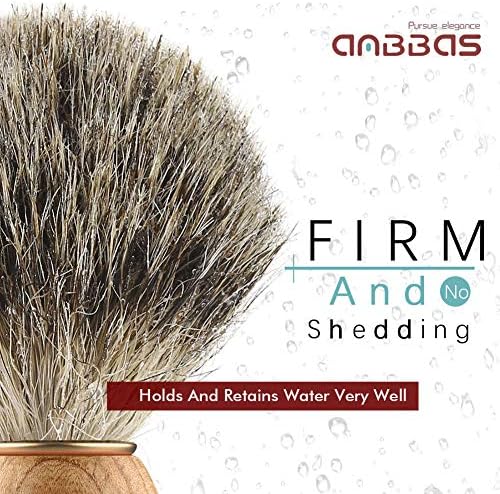 Anbbas Shaving Brush, Handmade Pure Badger Hair Brush with Natural Manchurian Ash Wood Handle for Men Traditional Wet Shaving
