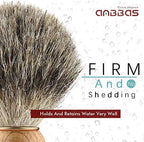 Anbbas Shaving Brush, Handmade Pure Badger Hair Brush with Natural Manchurian Ash Wood Handle for Men Traditional Wet Shaving