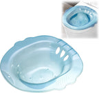 Sitz Bath for Toilet, Sitz Bath for Hemorrhoids and Postpartum Care Yoni Steam Seat, Bidet Toilet Tub,Hangable Anti Overflow Hip Bath Steam Seat for Elderly (Blue)
