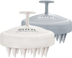 HEETA Scalp Massager Hair Growth 2-Pack, Silicone Scalp Scrubber Shampoo Brush for Exfoliation Dandruff Removal Head Massage Stress Relax, Wet & Dry Use for Women Men Hair Care, Wheat Straw Material