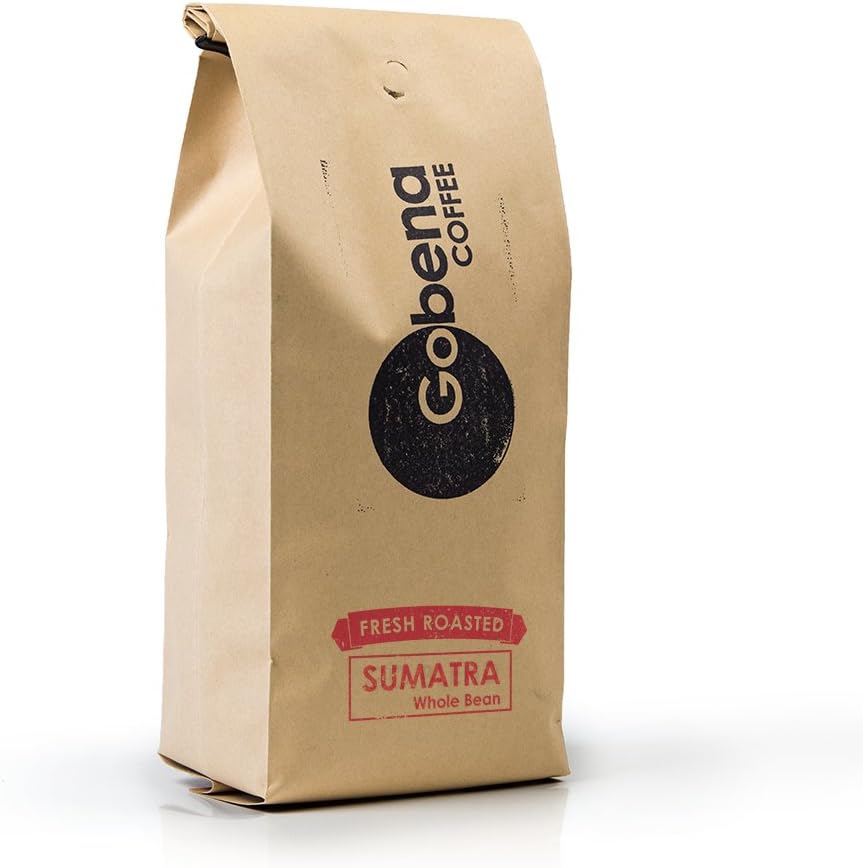 Gobena Coffee 2lb Sumatra Mandheling Grade 1 Whole Bean Fresh Roasted, Dark Roast, 100% Arabica Specialty Coffee, 32 ounces, 2 pounds