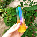 Crystal Stone Natural Quartz Crystal Double Color Wand Tower Presents