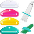 JJUNW 12Pcs Toothpaste Squeezers Bulk, 4 Colors Toothpaste Clips Tube Squeezer Dispenser, Toothpaste Rollers Clips for Hair Gel,Hand Cream, Paint Tubes, Cosmetics, Bathroom