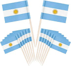 CYPS 100 Pcs Argentina Flag Argentine Toothpick Flags, Small Mini Stick Cupcake Toppers Argentine Flags,Country Picks Party Decoration Celebration Cocktail Food Bar Cake Flags