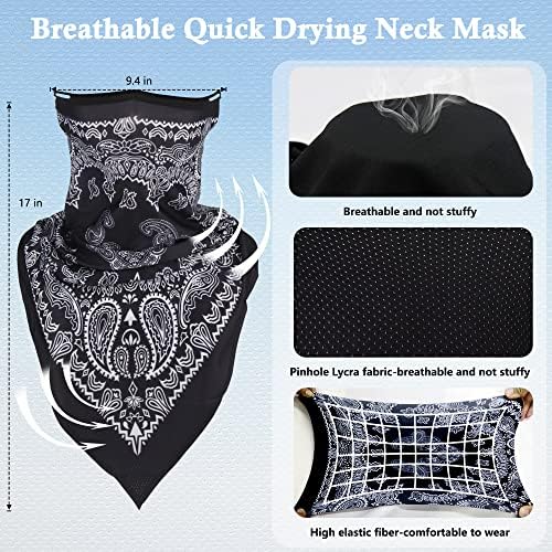 Bandana Neck Gaiter Balaclava Face Scarf Mask Quick-Dry Half Masks for Women Men UV Sun Protection