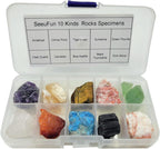 10 Kinds Crystal and Healing Stones Rocks and Mineral for Tumbling,Gemstone Raw Crystals Rough Stones for Polishing Wicca & Reiki (Rough)
