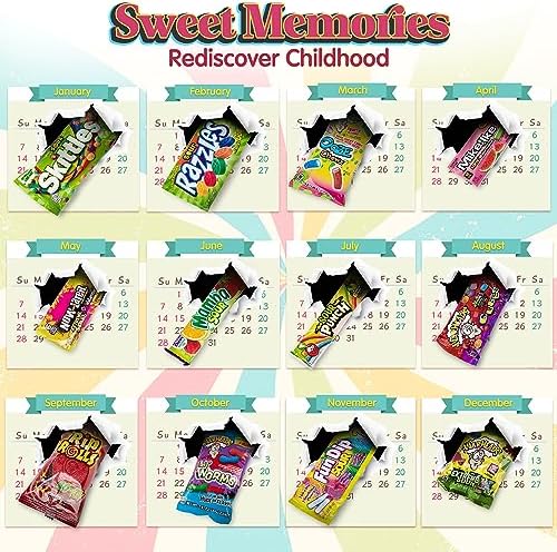 RETRO CANDY YUM Super Sour Candy Variety Pack - Assorted Sour Candy Box - Sour Candy Box for Birthday Gift Celebration, Thinking of You