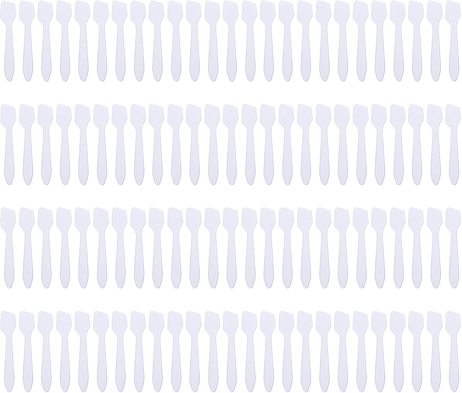 Reusable Mini Make-up Spatulas, 100 pieces,Transparent.