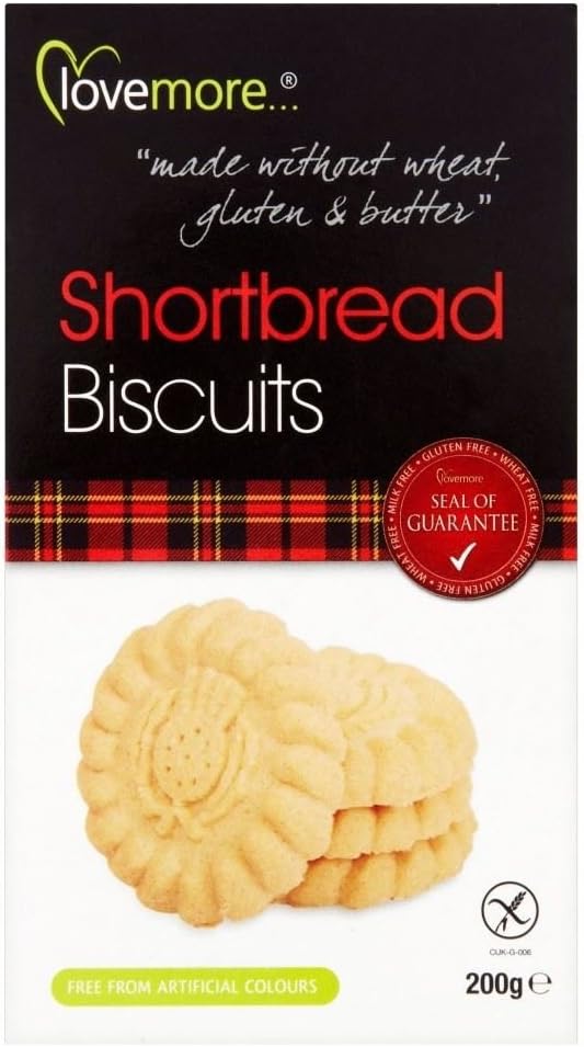 Lovemore Free From Shortbread Biscuits (200g) - Pack of 6