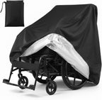 Wheelchair Cover, 210D Oxford Waterproof Electric Wheelchairs Covers, Heavy Duty Wheelchair Cover with Storage Bag, 39.4x29.5x39.4 Inch, Prevent Rain Wind Dust Dirt Snow Sun UV, Indoor Outdoor Use