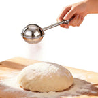 Sourdough Flour Duster for Baking, Powdered Sugar Duster, One-Handed Operation Flour Dusting Wand, 304 Stainless Steel with Spring-Operated Handle, Easy to Use, Perfect for Sourdough Bread