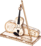 ROKR Wooden 3D Puzzles for Adults Violin, Musical Instrument Model Kit 3D Puzzles to Build, Desk Decor/DIY Hobbies/Gifts for Family and Friends (Violin)