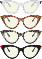 Eyekepper 4-pack Reading Glasses Blue Light Blocking Cat-eye Computer Glasses Readers Women 0.5