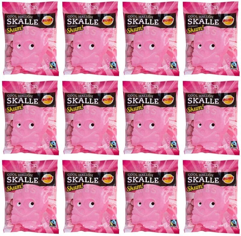 Bubs Skull Cool Raspberry Liquorice 12 Packs of 90g