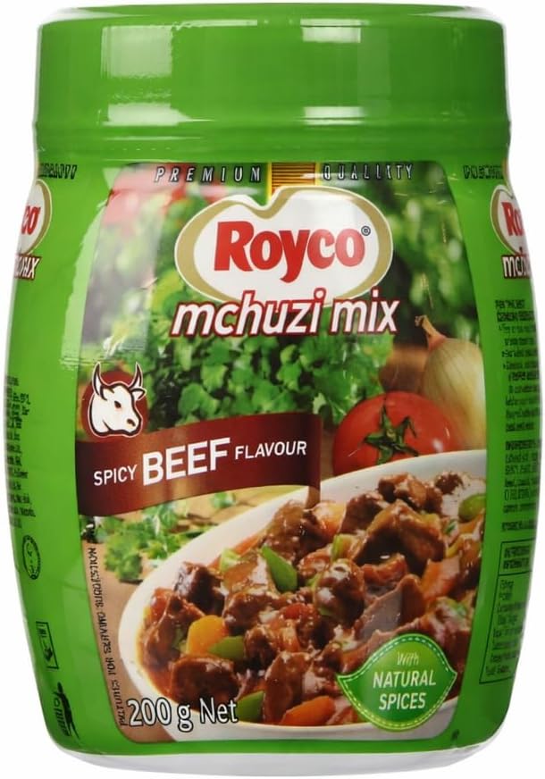 Mchuzi Mix Spicy Beef Flavour Seasoning Powder 200g – Savory Beef Spice Mix with Natural Spices – All Purpose Meat Seasoning for Stews, Soups, Gravy, Rice, Vegetables and Marinades – Rich Umami Cooking Blend - Royco