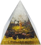Moonstone Crystal Orgone Pyramid Crystal Energy Tower Nature Reiki Chakra Crushed Stone Flower of Life Crystal Orgonite Pyramid Healing Chakra Pyramid Festival Gift for Lover