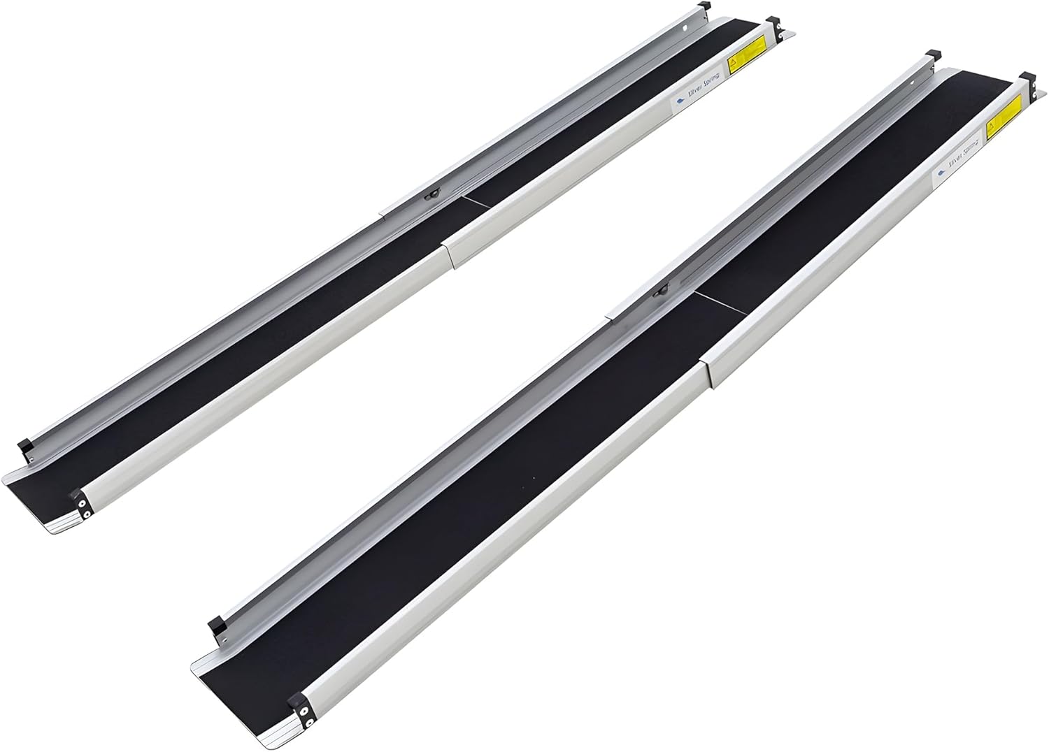 3' to 5' Portable Wheelchair Ramps, Telescoping, 600 lbs Cap, Silver Spring