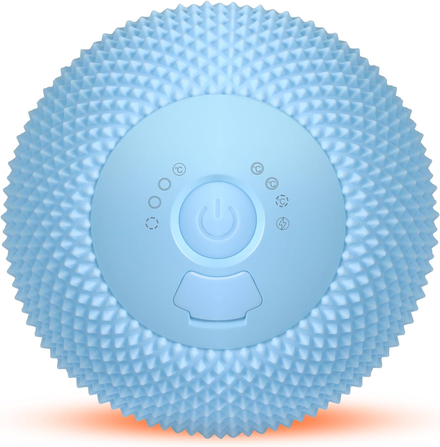 Vibrating Massage Ball with Heat, 7 Modes, Memory, Myofascial Release, Deep Tissue Muscle Recovery Ball for Trigger Point Massage - Mobility Ball Back & Hip Flexor Release Tool (Blue)