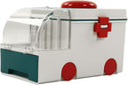 KIMISS First Aid Box for Home & Travel, Ambulance-Shaped Medicine Organizer with Double Layer Large Capacity, Portable Handle for Easy Storage