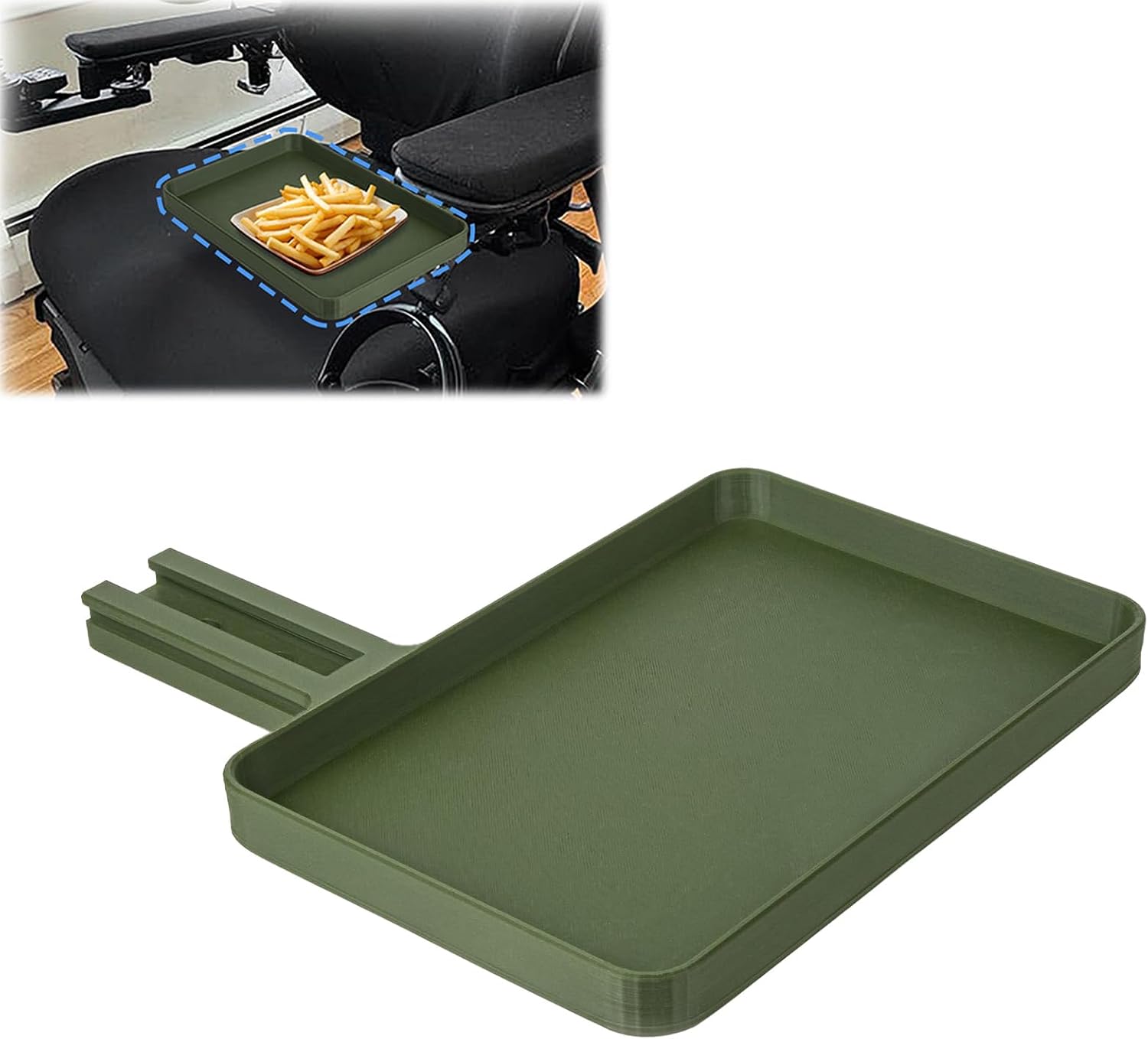 Wheelchair Tray for Permobil, Removable Adult Wheelchair Tray Table. Compatible with F5 & F3 for Rail Armrests, 8.46 x 5.71 Inch Surface to Hold Lightweight Items. A Choice for Wheelchair Accessories