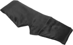 KOMBIUDA Black Double-Layer Satin Eye Mask with Cotton Interlayer, Light Blocking Sleeping Eye Shade for Travel and Night Use, Adjustable Hook and Loop Strap, Breathable Sleep Cover for Men