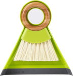 Full Circle Tiny Team Mini Brush & Dustpan Set - Compact, Countertop Cleaning, Kitchen, Desk, Crumbs - Green