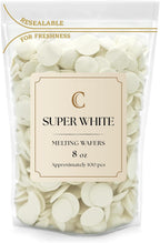 Merckens Super White Melting Wafers 8 Ounces Bulk Bag Perfect For Dipping, Deserts, Baking And More