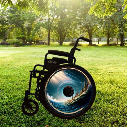 Wheelchair Wheel Covers Water Proof Designer Cover for Wheelchair Wheels, Enhances Aesthetics, Easy Install/Remove, Lightweight, Waterproof (Fantasyland).