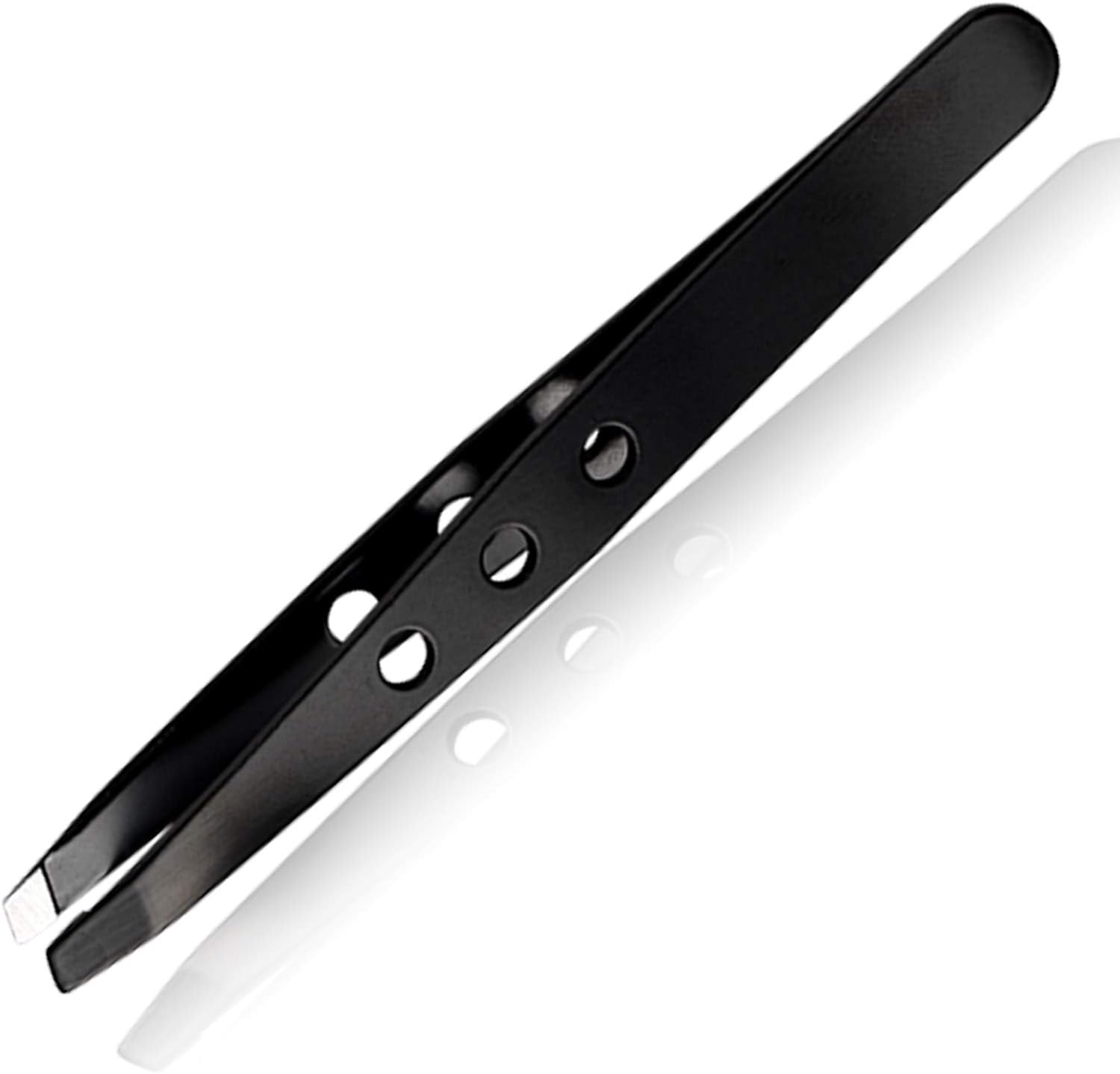 Titania Tweezer Black Oblique, Rustproof, on blister card pack of 1 x 18 g)