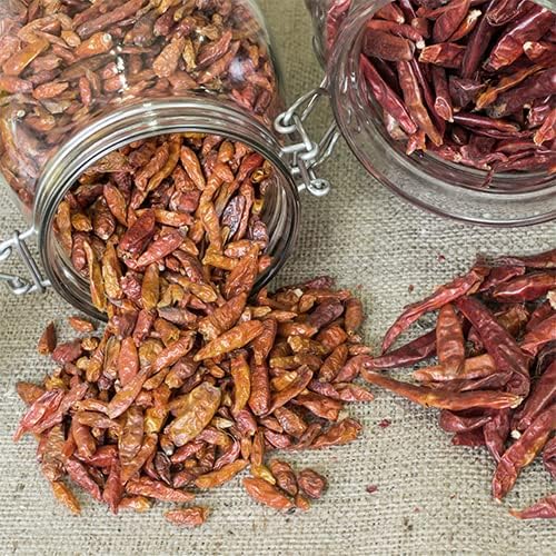 Unpretentious Whole Bird's Eye Chiles, 8oz, Thai Chiles, 50,000-100,000 SHU, Southeast Asian Cuisine