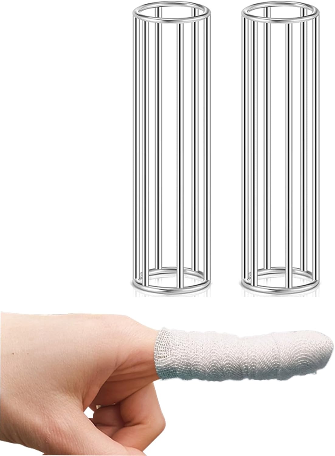 2 Pcs Tubular Gauze Metal Applicator Cage Metal Cage Applicator Tube Gauze Bandage Tubular for Homes, Offices, and Hospital (Large X 2 Pcs)