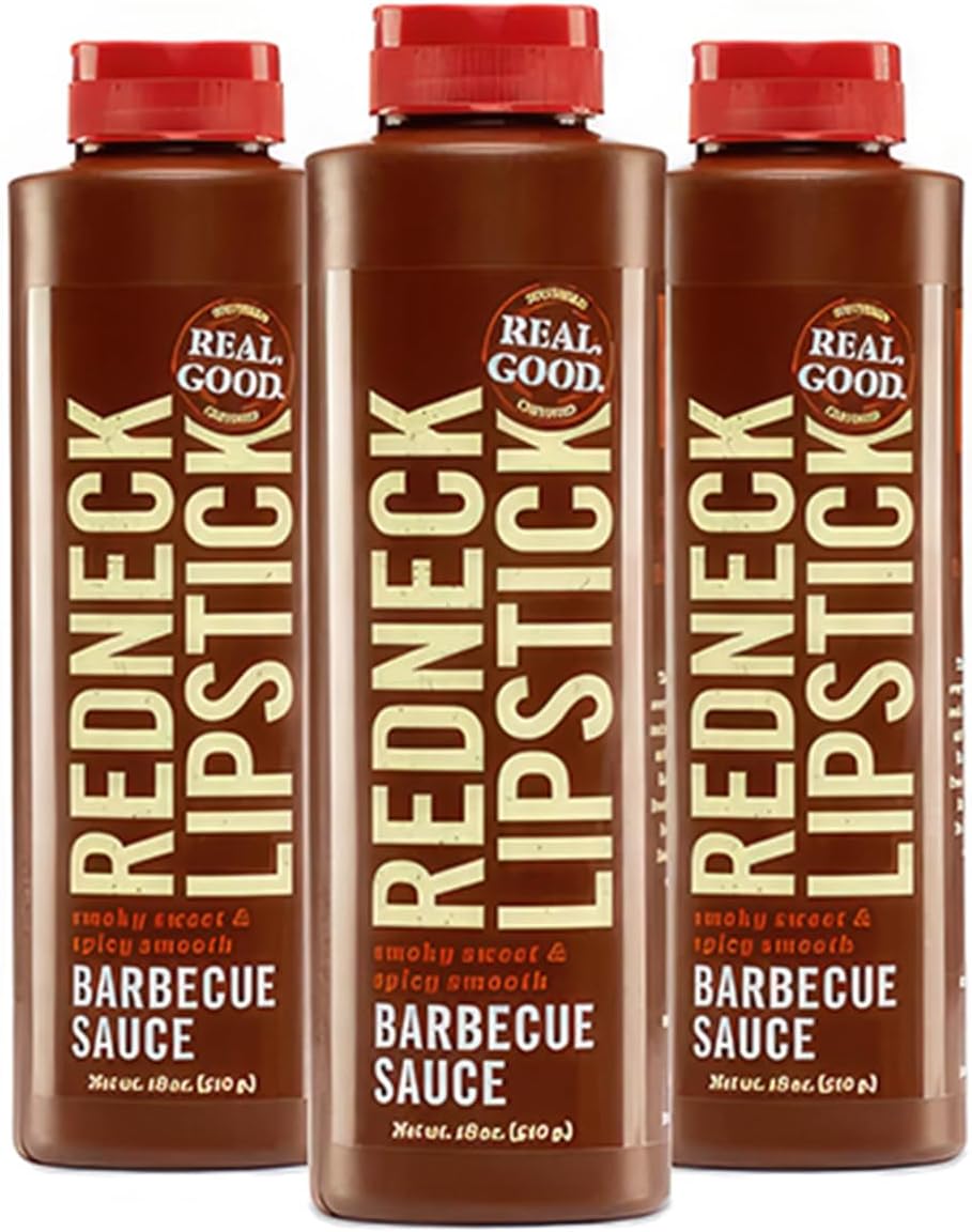 Redneck Lipstick Original BBQ Sauce, Smoky Sweet and Spicy Smooth, ideal for All Recipe, BBQ game with Authentic American Flavor, 3 Pack (18 Ounce)