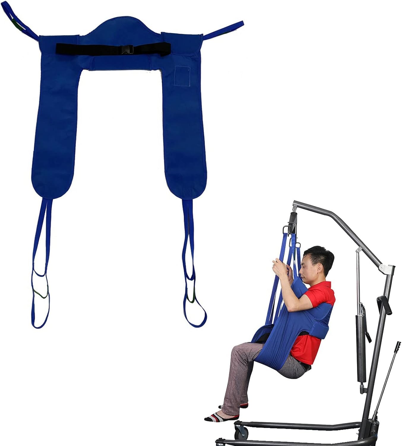 Transfer Nursing Sling Lift Toileting Sling Large Mesh Sling for Shower Home Use Electric Transfer Belt Handicap Full Body Sling