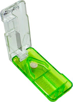 EZY DOSE Pill Cutter and Splitter with Dispenser, Daily Usage, Safely Cut Pills, Vitamins, Tablets in Half or Quarters, Accurate and Easy Cutting, Stainless Steel Blade, Travel Sized, Green, BPA Free