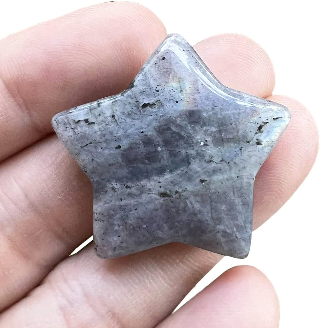 Fekuar Moonstone Crystal Star Chakra Stones for Reiki Healing Yoga Balance Meditation Polished Mini Pocket Palm Stone 1 Inch (30mm)