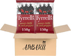 AMBARII Tyrrells Sweet Chilli and Red Pepper Crisps, Potato Chips, 150g, 2 Pack