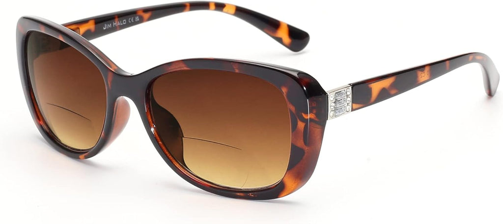 JM Women's Bifocal Reading Sunglasses, Vintage Reader Glasses UV Protection Outdoor Tortoise +2.5