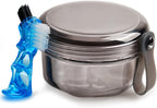 Leakproof Denture Case Denture Soaking Cup False Teeth Container, Dental Denture Bath Holder Storage Box Retainer Cleaner Case for Traveling - Leak Proof and Lid Waterproof - Transparent Black