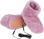 Haozaikeji USB Heated Slippers Electric Foot Warmer Heated Boots Warm House Shoes for Women Men