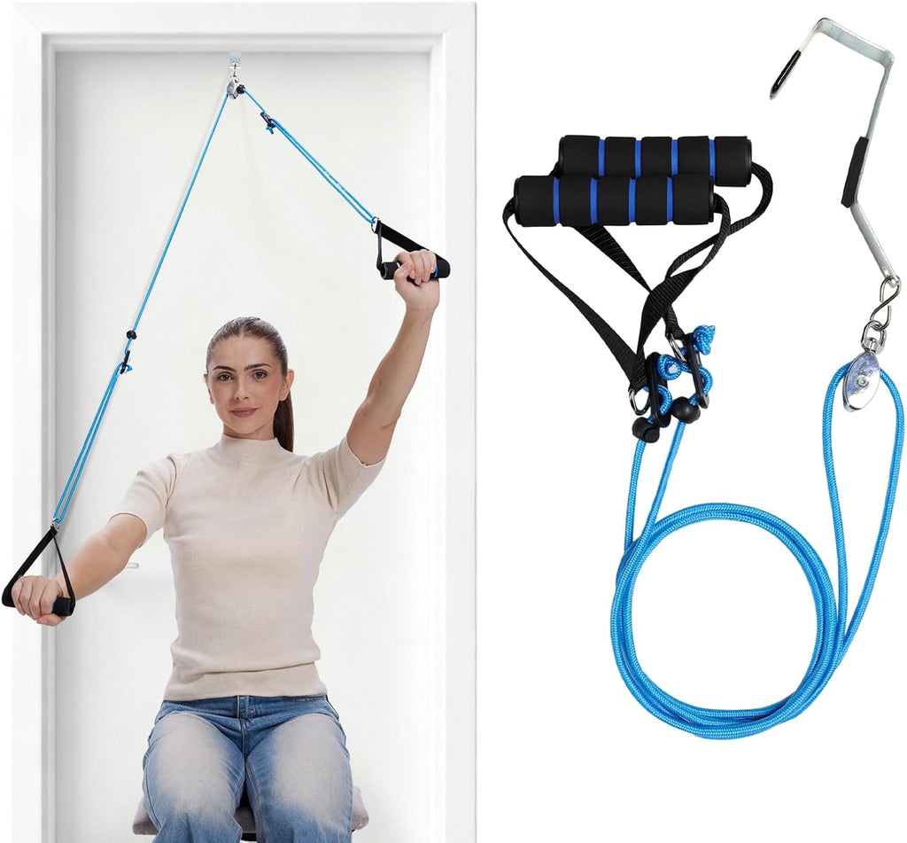Shoulder Pulley for Physical Therapy, Pulleys for Shoulder Rehab, Over the Door Physical Therapy System, Arm Exercise Pulley Equipment